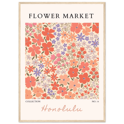 Flower Market Honolulu Framed Poster – Vibrant Floral Art Print | Ready-to-Hang Wall Decor - Vibrantwalls