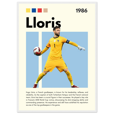 Hugo Lloris France Goalkeeper Football Poster 50x70 cm 20x28″ White frame Vibrantwalls