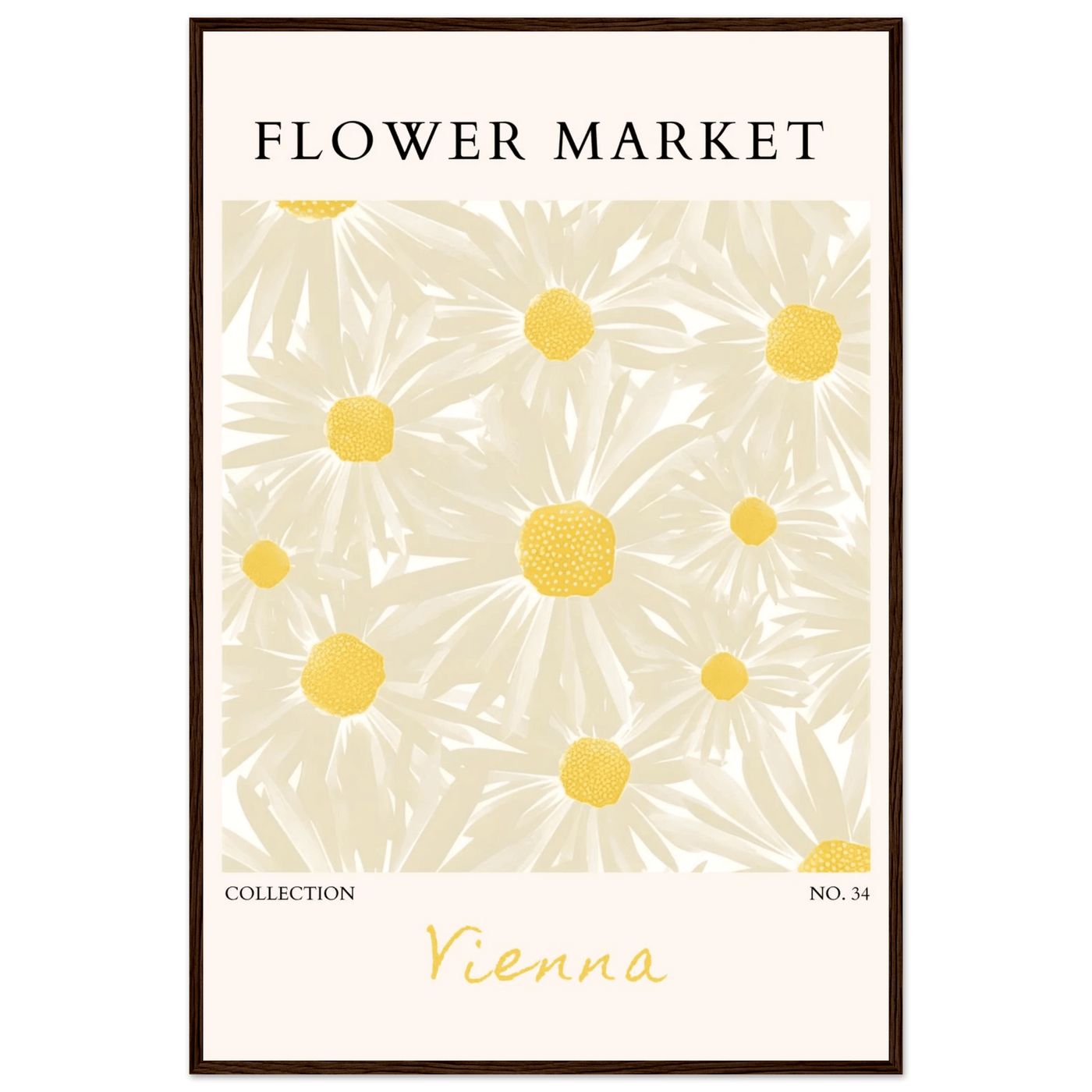 Flower Market Vienna Collection Framed Poster – Daisy Bloom Art Print | Ready-to-Hang Floral Decor - Vibrantwalls