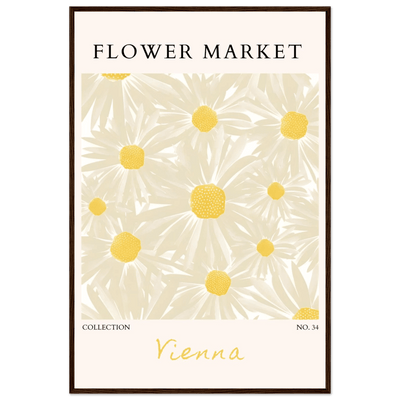 Flower Market Vienna Collection Framed Poster – Daisy Bloom Art Print | Ready-to-Hang Floral Decor - Vibrantwalls