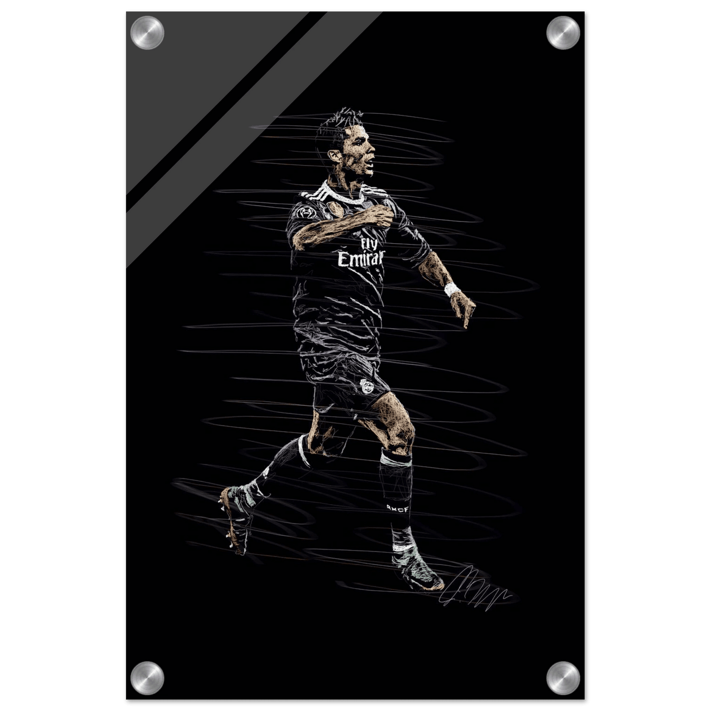 Cristiano Ronaldo Abstract Art Acrylic Print – Dynamic, Glossy, Modern Wall Decor in Various Sizes - Vibrantwalls
