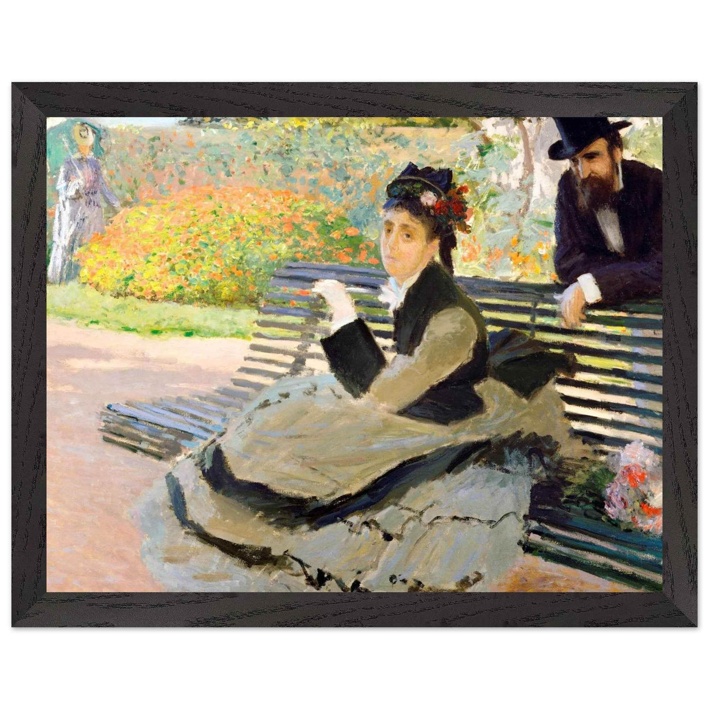 Camille Monet Garden Bench Art – Exquisite Artwork for Garden Lovers - Vibrantwalls