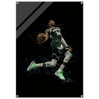Giannis Antetokounmpo Milwaukee Bucks Acrylic Print – Dynamic NBA Art for Modern Spaces - Vibrantwalls