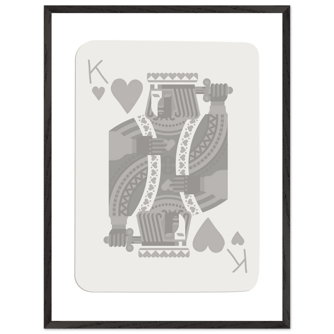 King of Hearts Poker Card Print - Modern Art Framed Poster, Eco-Friendly Wood Frame in Your Choice of Finish - Vibrantwalls