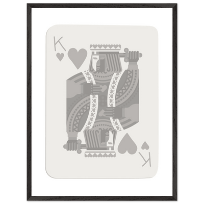 King of Hearts Poker Card Print - Modern Art Framed Poster, Eco-Friendly Wood Frame in Your Choice of Finish - Vibrantwalls