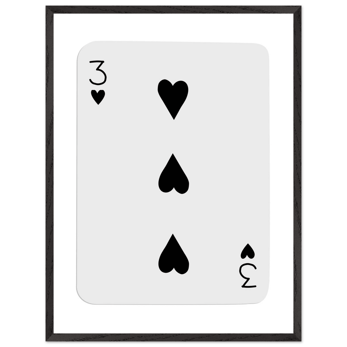 Poker Card Print - Three of Spades - Framed Wall Art, Eco-Friendly Wood Frame in Black, White, or Natural - Vibrantwalls