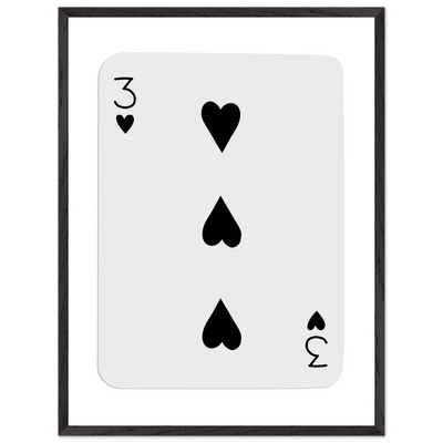 Poker Card Print - Three of Spades - Framed Wall Art, Eco-Friendly Wood Frame in Black, White, or Natural - Vibrantwalls