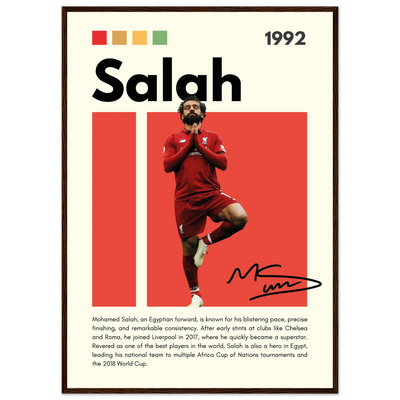 Mohamed Salah Liverpool FC Framed Poster – Iconic Yoga Pose Football Art Print A1 (59.4 x 84.1 cm) Dark wood frame Vibrantwalls