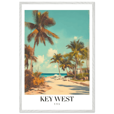 Key West USA Framed Poster – Vintage Travel Wall Art with Wooden Frame - Vibrantwalls