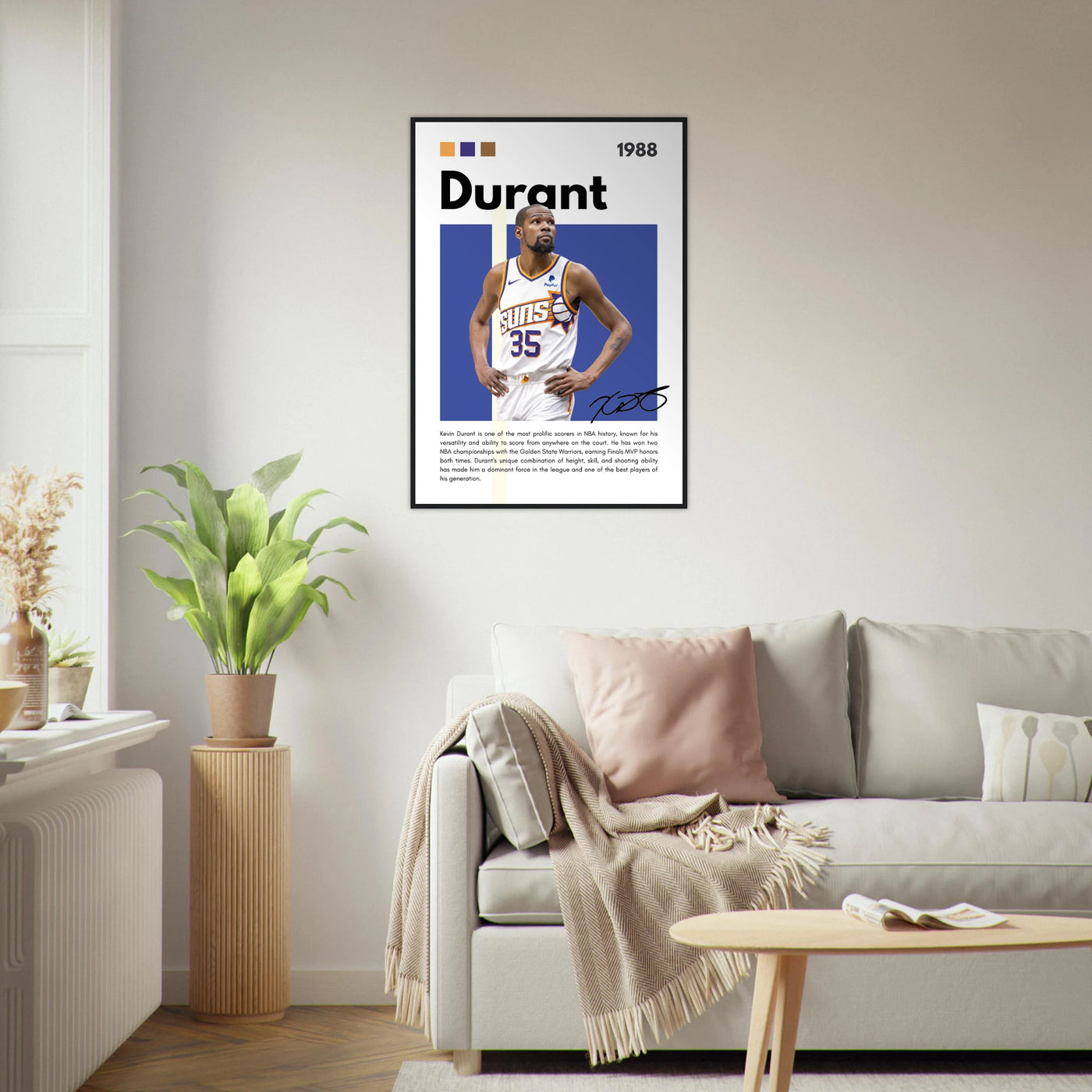 Kevin Durant Slim Reaper Suns Framed Poster Vibrantwalls