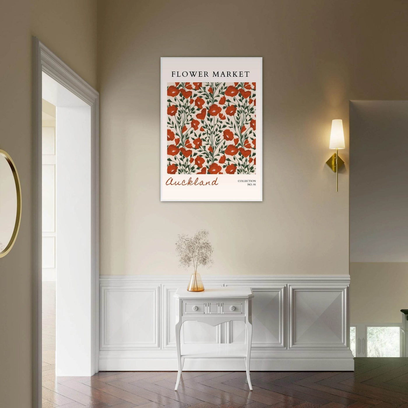 Auckland Flower Market Framed Poster – Vibrant Poppy Art Print | Ready-to-Hang Floral Decor - Vibrantwalls