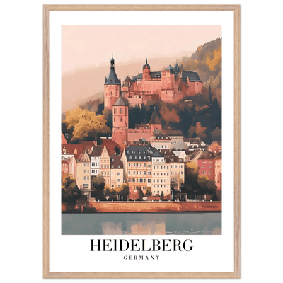 Heidelberg Germany Framed Poster – Vintage Travel Wall Art in Warm Autumn Hues - Vibrantwalls