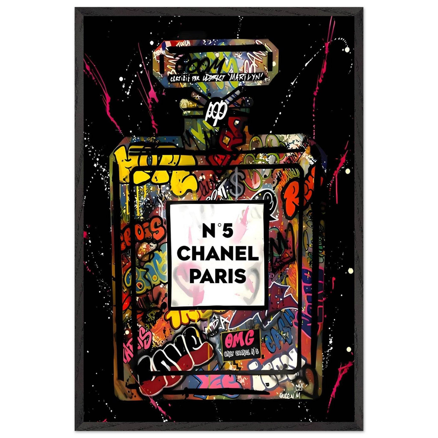Coco Mademoiselle Chanel Perfume Pop Art Graffiti Print - Iconic Scent, Street Style Art Piece in Your Choice of Frame - Vibrantwalls