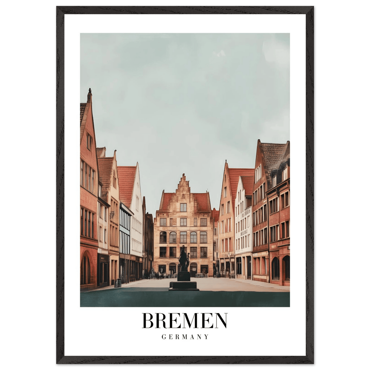 Bremen Germany Framed Poster – Vintage Cityscape Wall Art with Customizable Wooden Frame - Vibrantwalls
