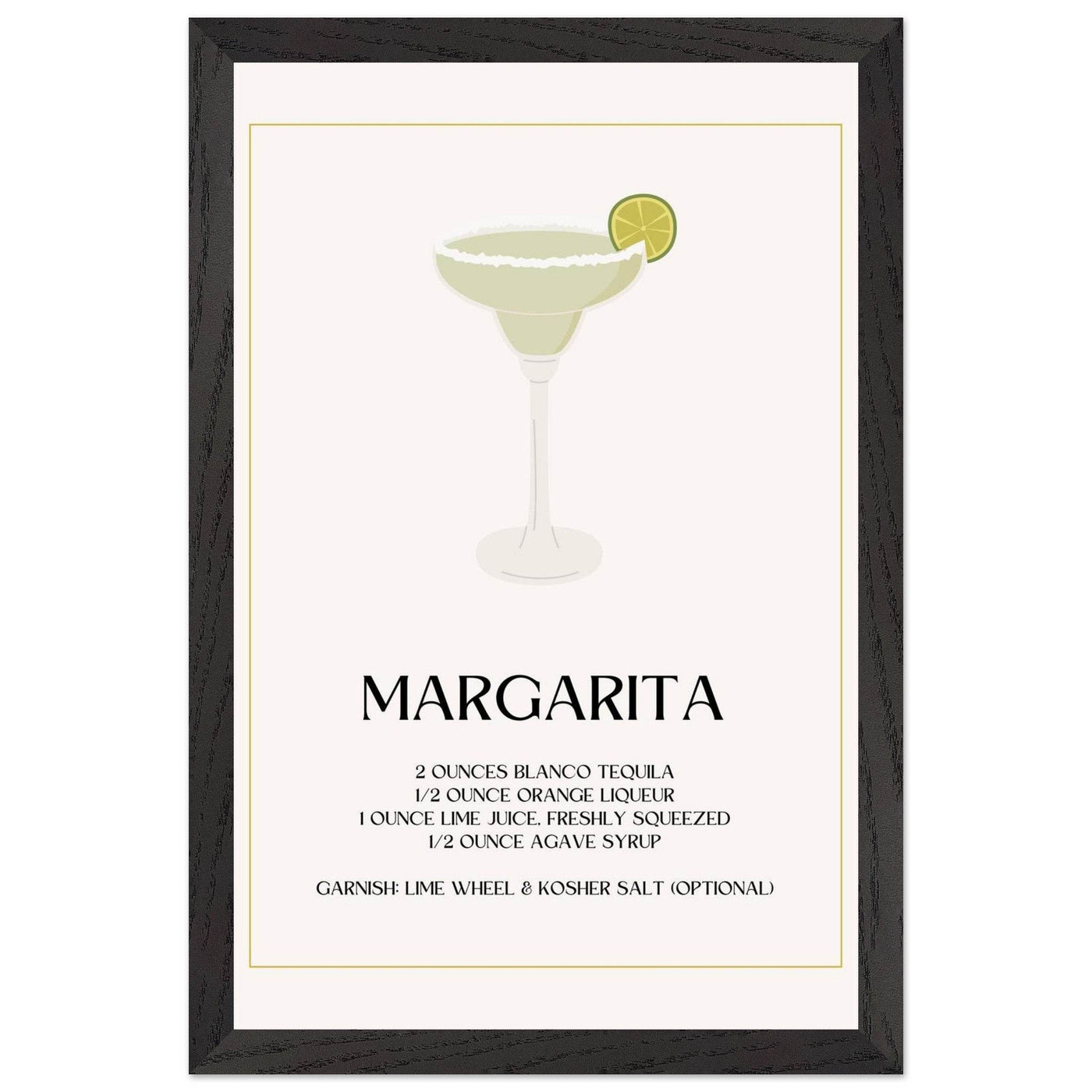 Margarita Cocktail Recipe Tequila Lime Salt Rim - Vibrantwalls