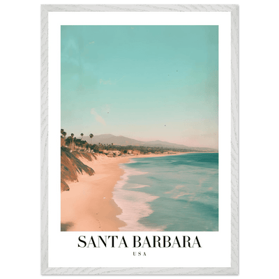 Santa Barbara USA Framed Poster – Pastel Beach Travel Wall Art in Your Choice of Frame - Vibrantwalls