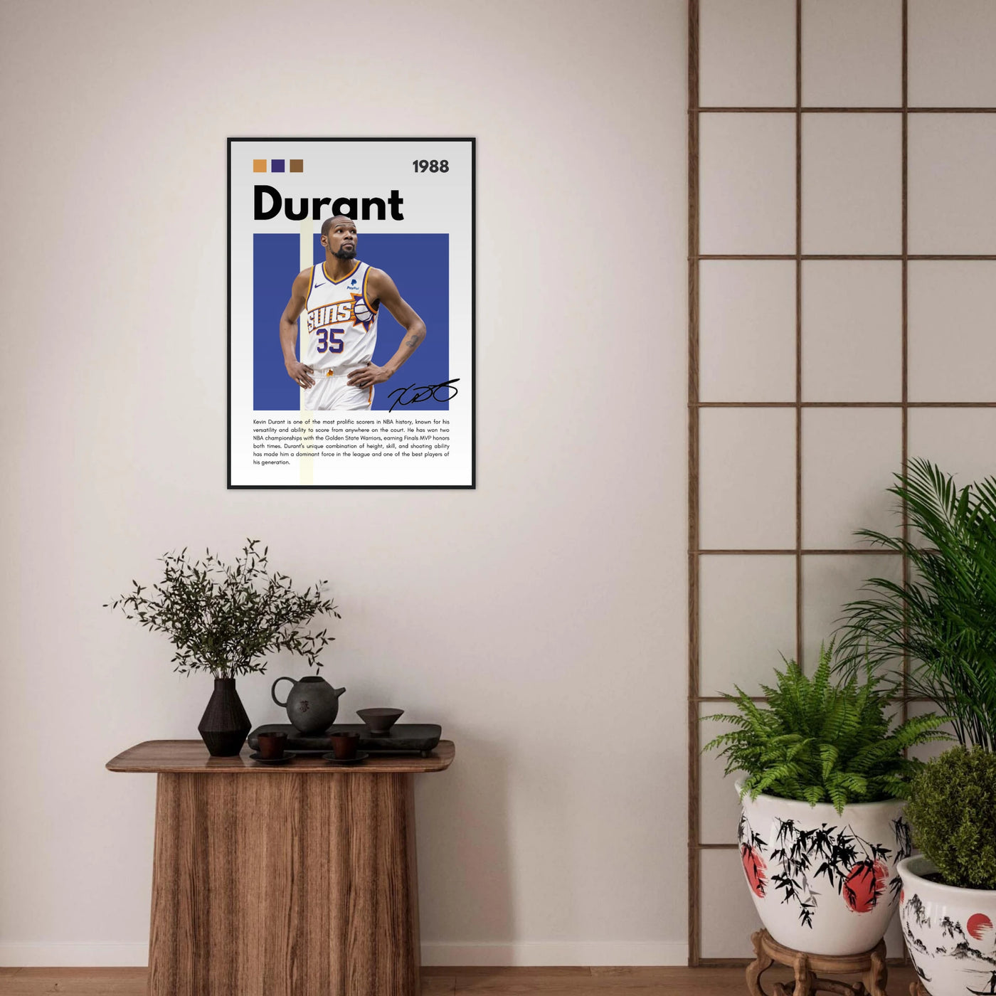 Kevin Durant Slim Reaper Suns Framed Poster Vibrantwalls