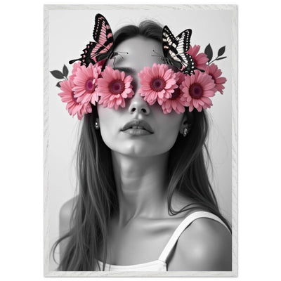 Woman With Flowers Decor - Elegant Floral Art for Home Decor - Vibrantwalls