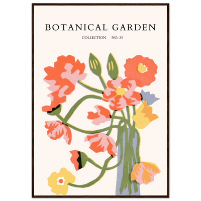 Botanical Garden Framed Poster - Abstract Floral Art Print | Warm Hues & Nature-Inspired Decor - Vibrantwalls