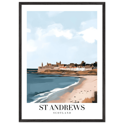 St Andrews Scotland Framed Poster – Coastal Town Wall Art with Wooden Frame - Vibrantwalls