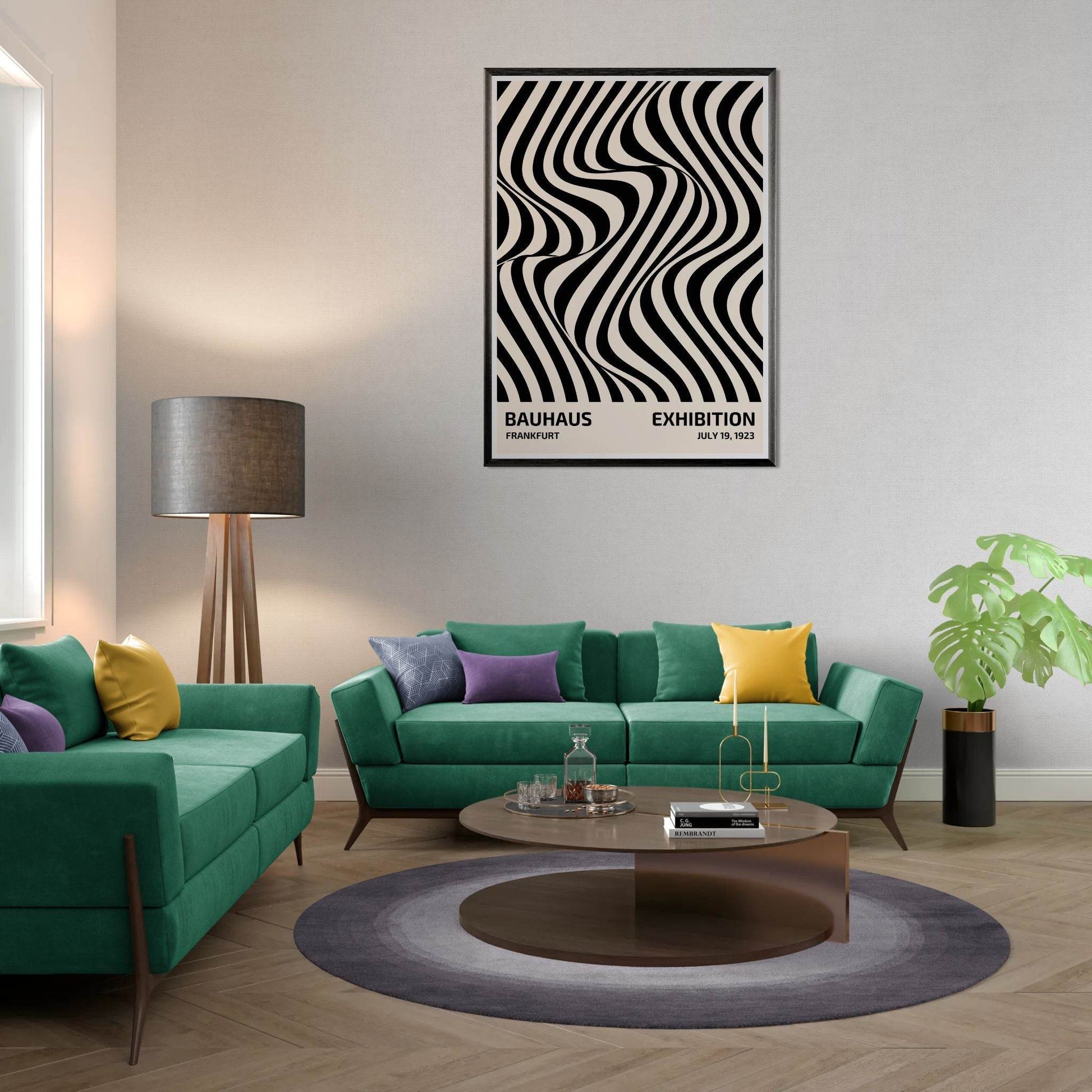 Bauhaus Black White Op Art Movement Style Design Poster Wall Art - Vibrantwalls