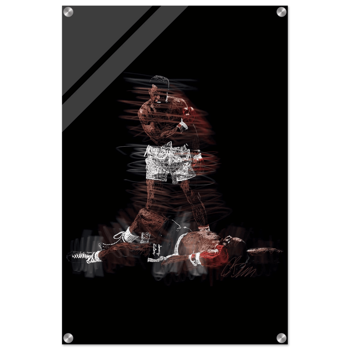 Muhammad Ali K.O. Acrylic Print – Dynamic, Iconic, Modern Sports Wall Art - Vibrantwalls