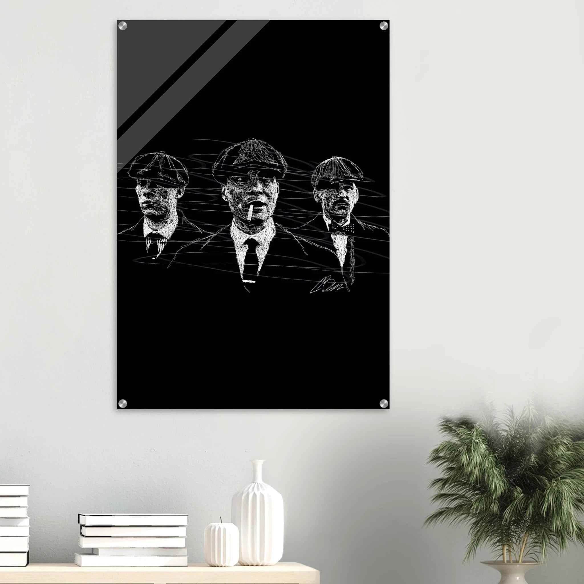 Peaky Blinders Inspired Acrylic Print – Iconic Black & White Art, Durable & Modern Wall Decor - Vibrantwalls