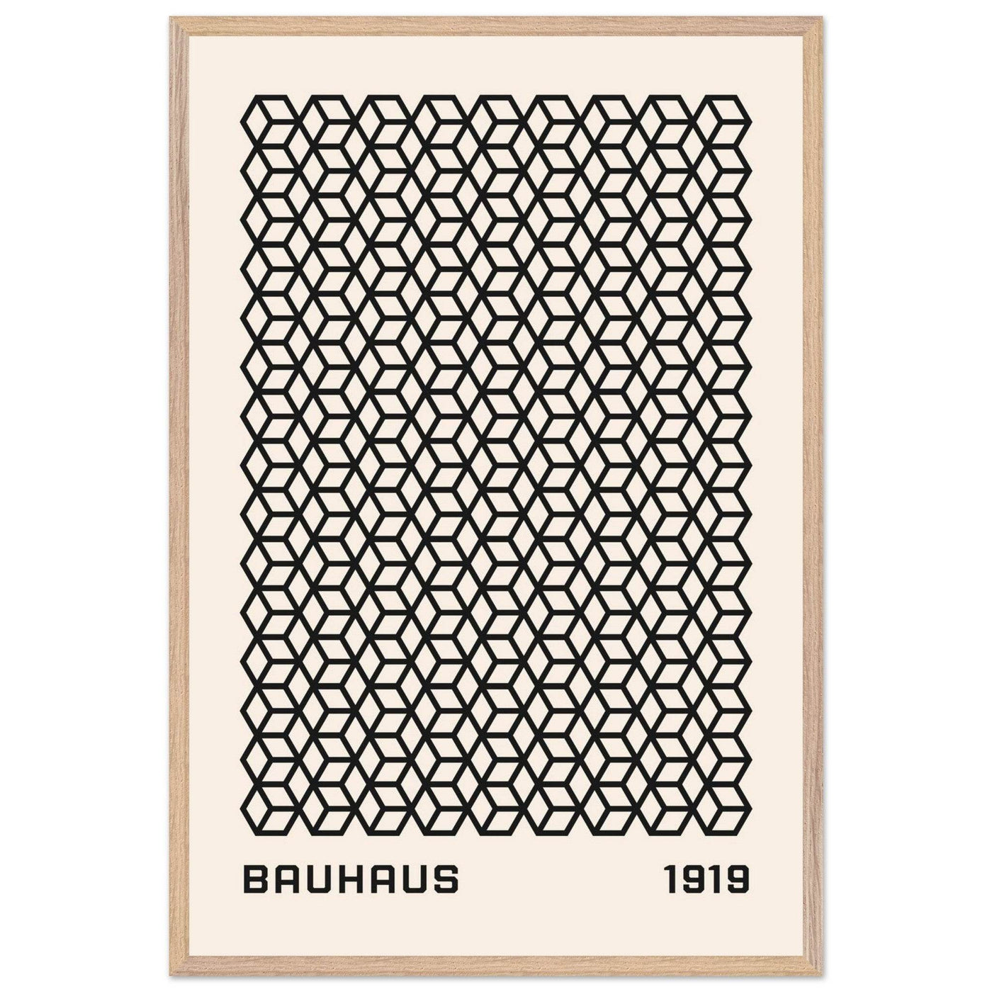Bauhaus 1919 Geometric Cube Pattern Art Print – Modern Minimalist Framed Poster in Multiple Sizes - Vibrantwalls