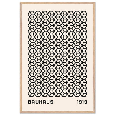 Bauhaus 1919 Geometric Cube Pattern Art Print – Modern Minimalist Framed Poster in Multiple Sizes - Vibrantwalls