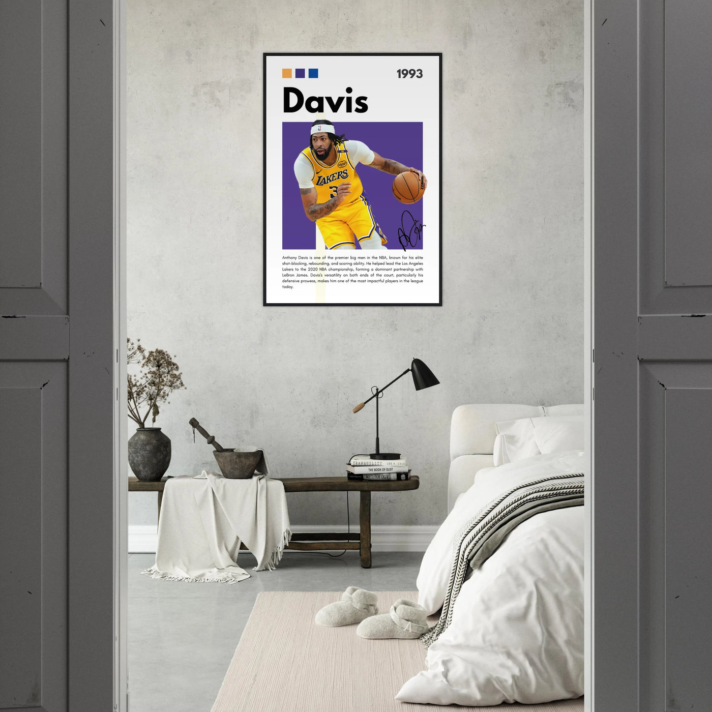 Anthony Davis Lakers Modern Basketball Art Print Vibrantwalls