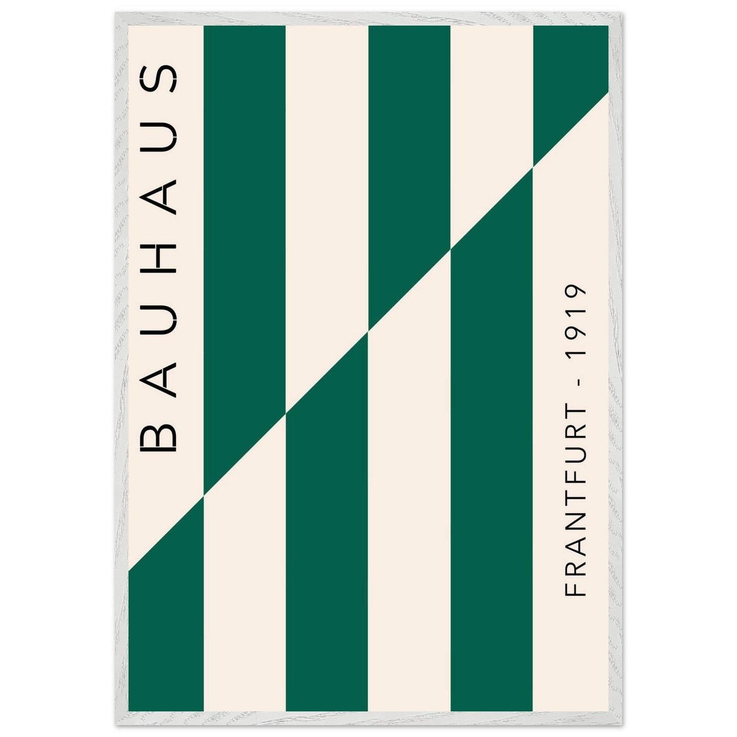 Bauhaus Emerald Green Cream Movement Style Design Wall Art - Vibrantwalls