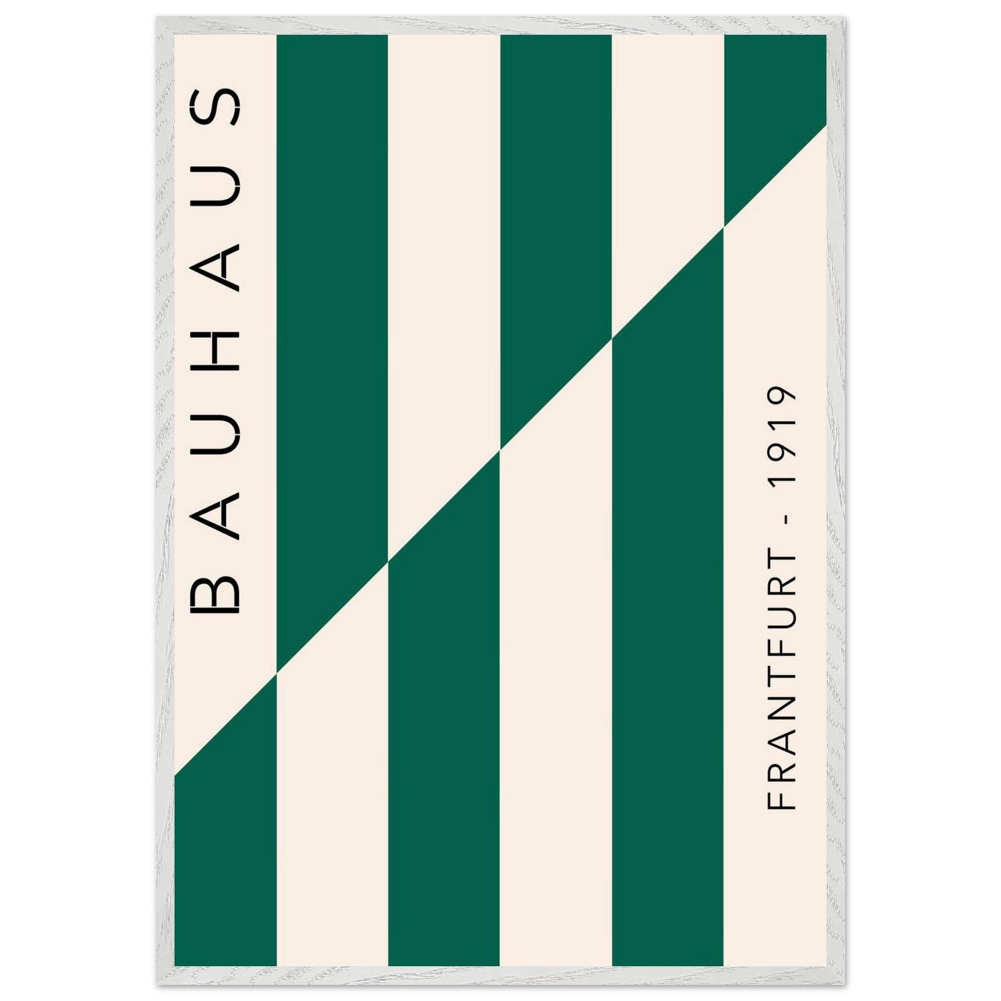 Bauhaus Emerald Green Cream Movement Style Design Wall Art - Vibrantwalls