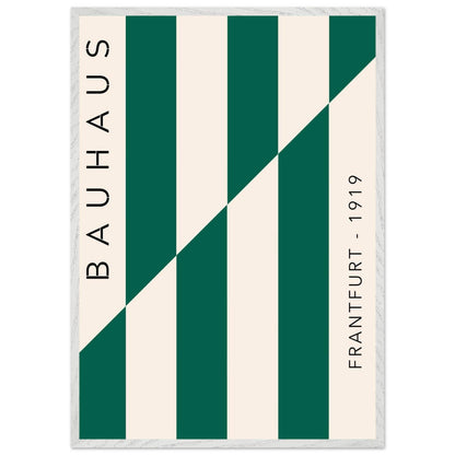 Bauhaus Emerald Green Cream Movement Style Design Wall Art - Vibrantwalls