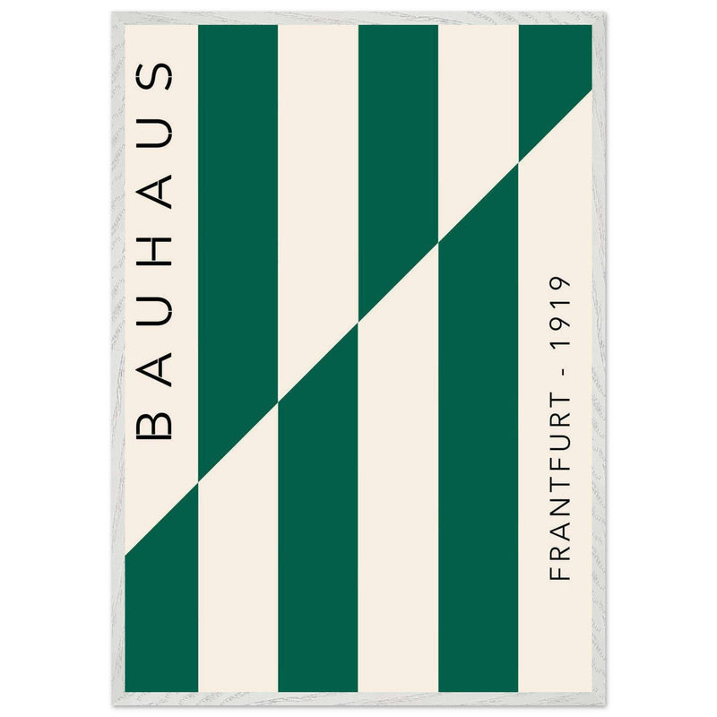 Bauhaus Emerald Green Cream Movement Style Design Wall Art - Vibrantwalls