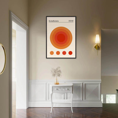 Bauhaus 1919 Orange & Red Circles - Vibrantwalls