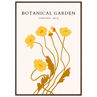 Botanical Garden Framed Art Print – Golden Poppies Abstract Wall Decor | Ready-to-Hang Nature Collection - Vibrantwalls