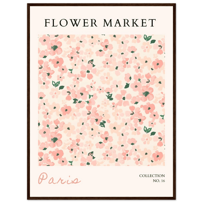 Paris Flower Market Framed Poster – Blush Floral Art Print | Ready-to-Hang Wall Decor in Multiple Sizes & Frame Finishes - Vibrantwalls