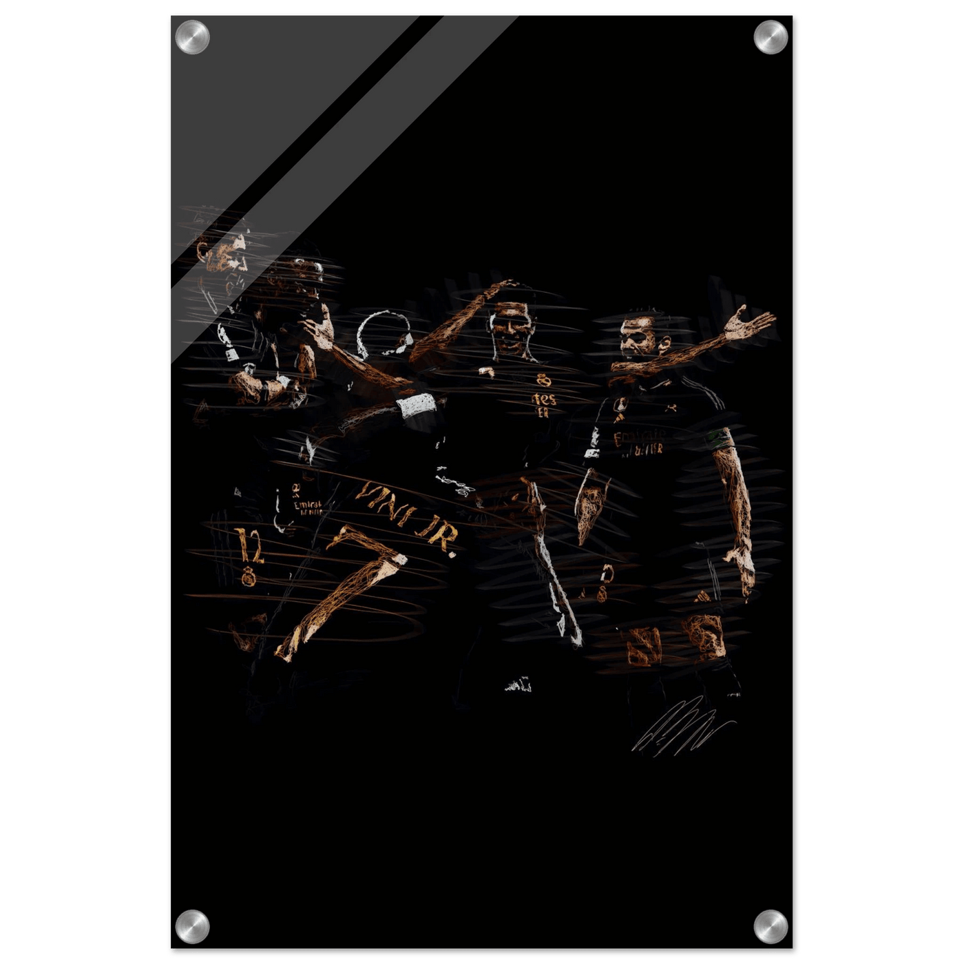 Dynamic Football Legends Acrylic Print – Energetic, Modern Sports Wall Art for Your Space - Vibrantwalls