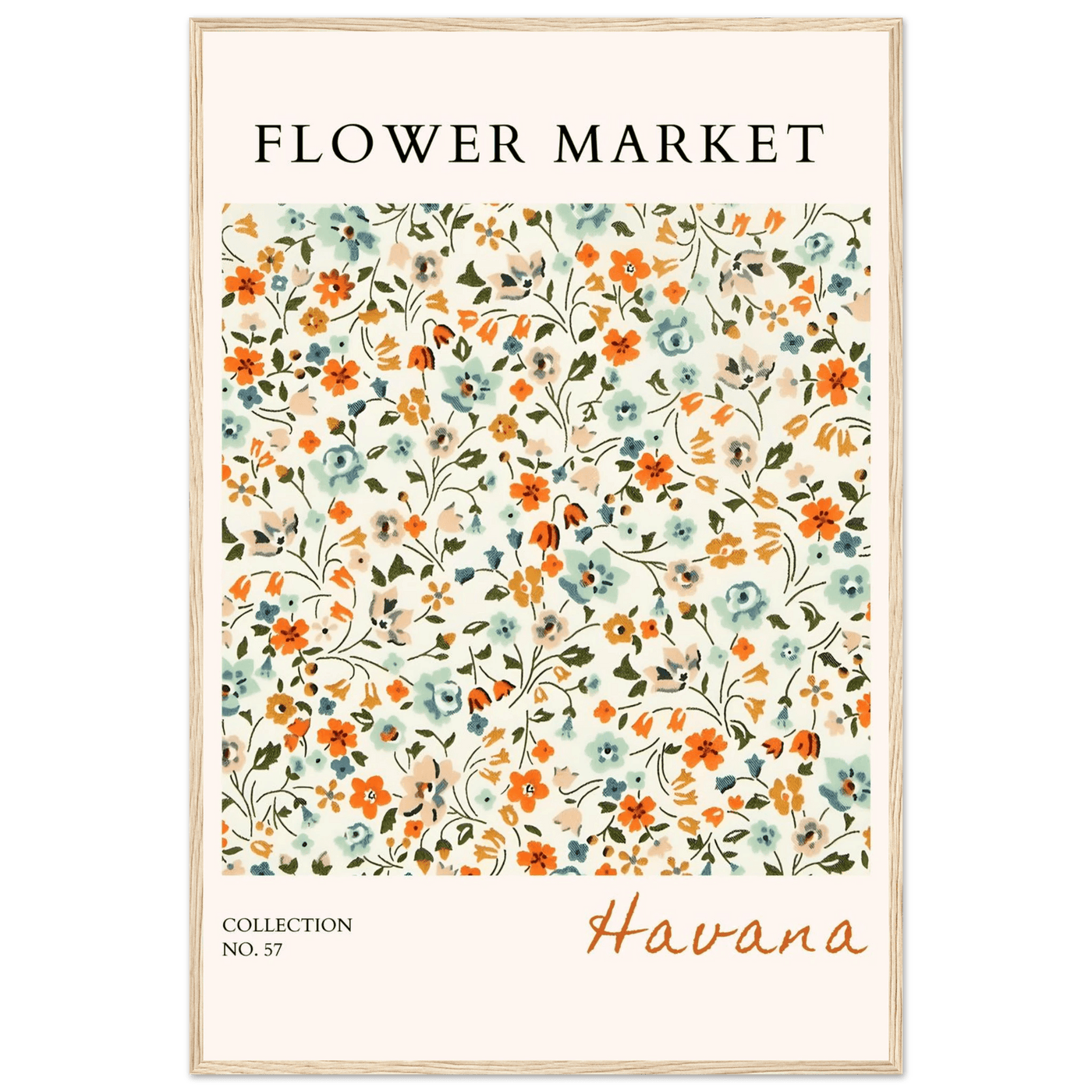 Flower Market 'Havana' Framed Poster – Vibrant Floral Art Print | Ready-to-Hang in Various Sizes & Frame Styles - Vibrantwalls