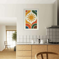 Boho Sun Desert Landscape Abstract Wall Art - Vibrantwalls