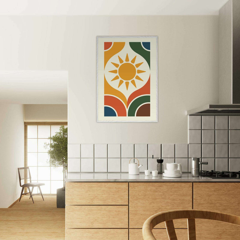 Boho Sun Desert Landscape Abstract Wall Art - Vibrantwalls