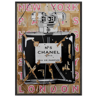 Chanel No. 5 Abstract Luxury Perfume Art Print – Premium Framed Pop Art for Modern Interiors - Vibrantwalls