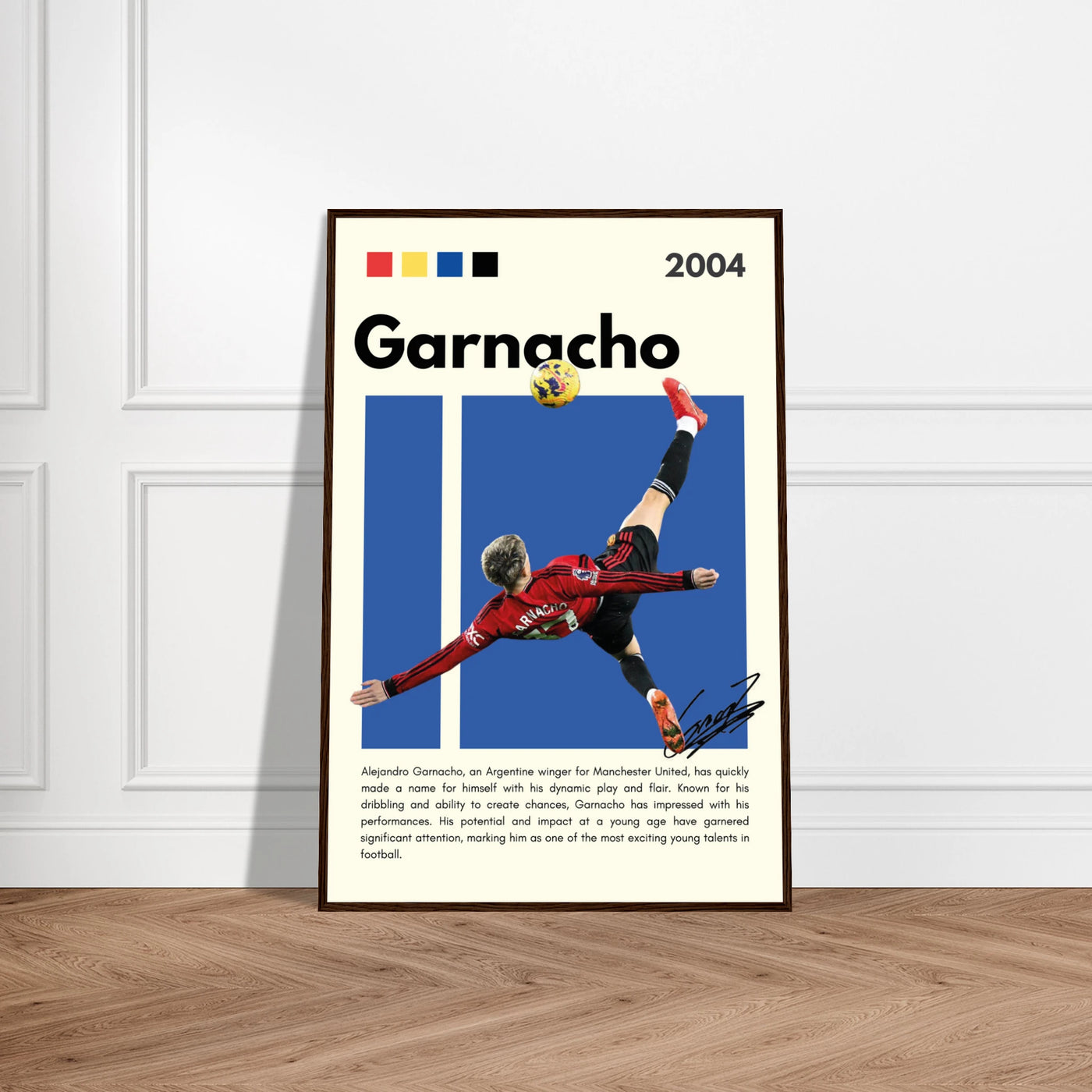Alejandro Garnacho Manchester United Dynamic Football Poster Vibrantwalls