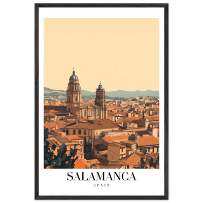 Salamanca Spain Framed Poster – Warm Hues Vintage Travel Wall Art with Wooden Frame - Vibrantwalls