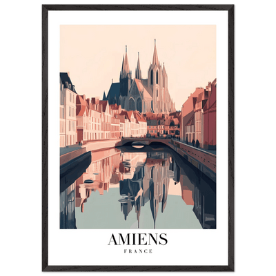 Amiens France Framed Poster – Vintage Travel Wall Art with Wooden Frame - Vibrantwalls