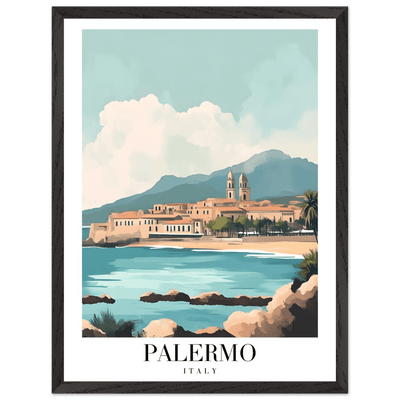 Palermo Italy Framed Poster – Vintage Mediterranean Travel Wall Art in Your Choice of Frame - Vibrantwalls