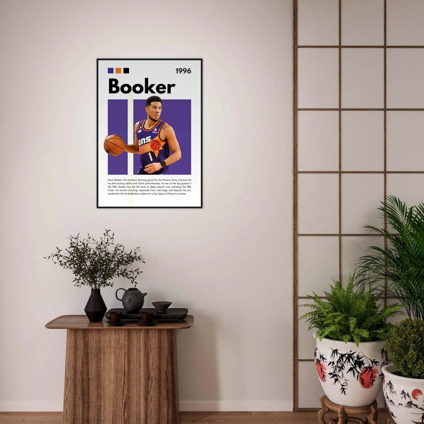 Devin Booker Phoenix Suns Modern Art Print - Vibrantwalls