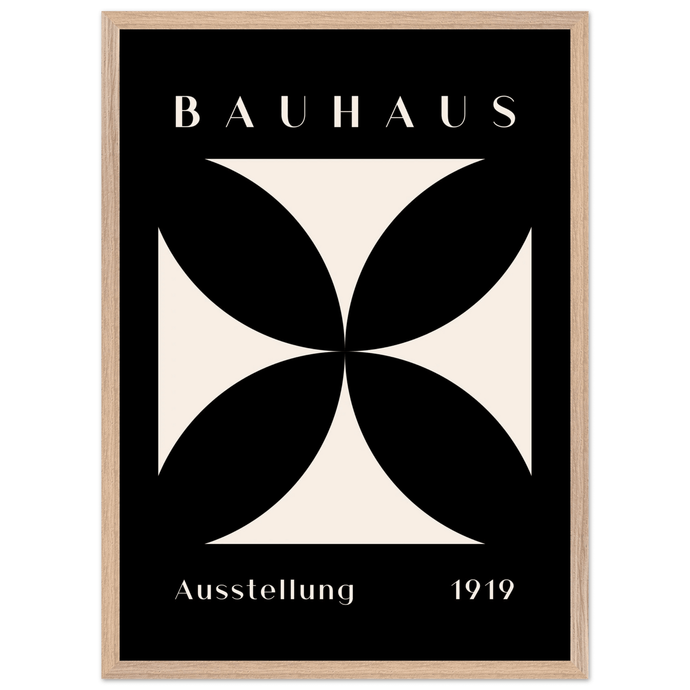 Bauhaus Ausstellung 1919 Black & Cream Minimalist - Vibrantwalls