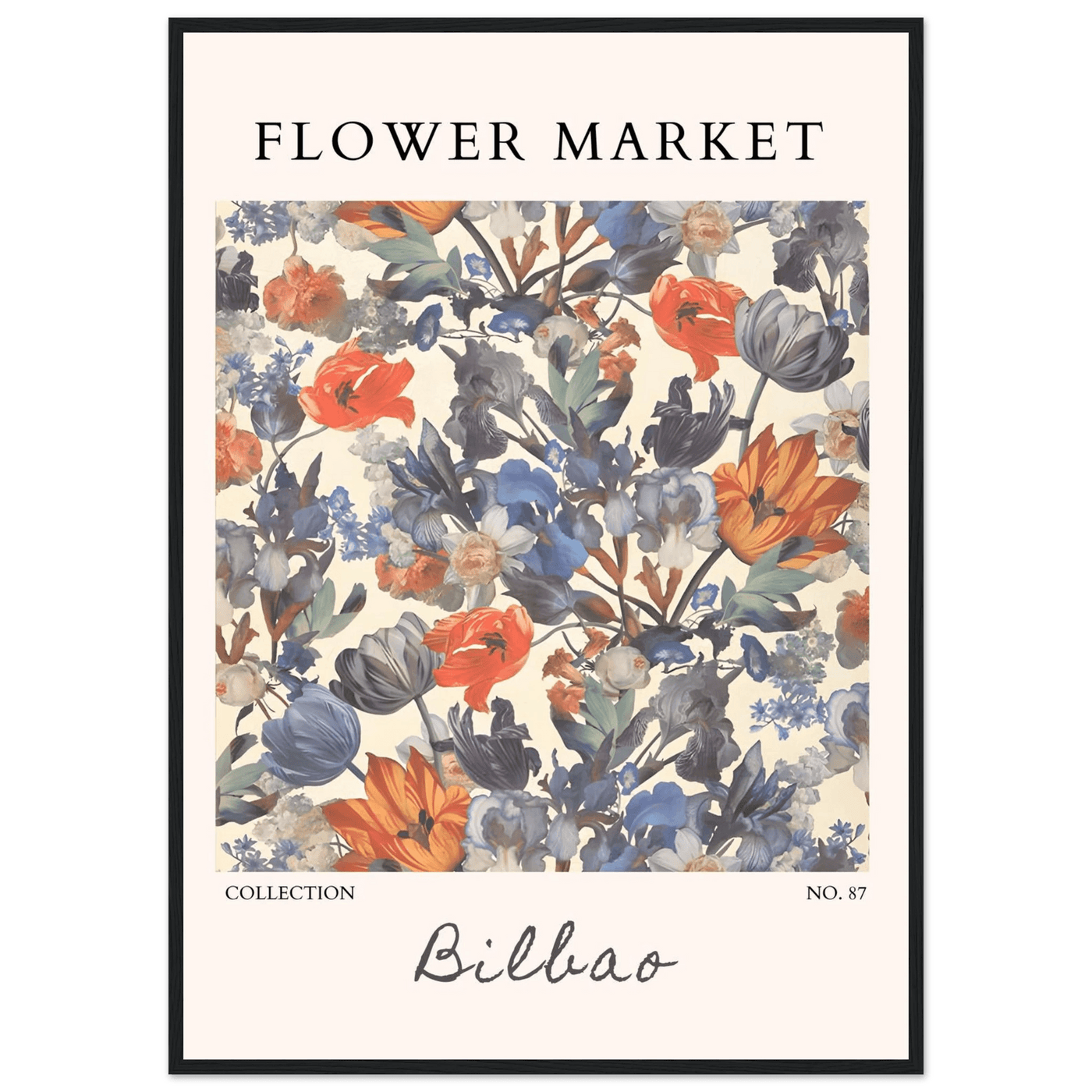 Flower Market Bilbao Print – Elegant Floral Framed Poster | Vibrant Nature & Botanical Art, Ready-to-Hang - Vibrantwalls