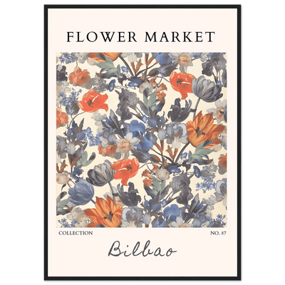 Flower Market Bilbao Print – Elegant Floral Framed Poster | Vibrant Nature & Botanical Art, Ready-to-Hang - Vibrantwalls